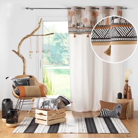 Hnedý/v prírodnej farbe bavlnený záves 140x240 cm Kenya Lodge – douceur d'intérieur