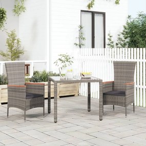 Záhradné stoličky so sedákmi 2 ks polyratanové sivé 319526