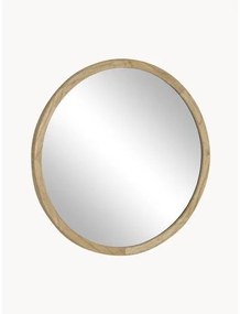 Okrúhle nástenné zrkadlo's dreveným rámom Alum