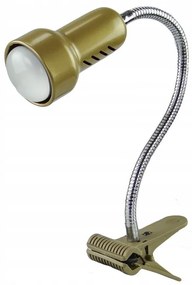 TEMAR Stolná retro flexibilná lampa s klipom LOLEK, 1xE14, 24W, zlatá