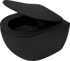 Deante Závesný WC komplet bez príruby Peonia - CDEDNZPW, vrátane SoftClose sedadla, čierna