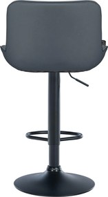 Barová stolička Vonore - koženka, čierny rám - Sivá