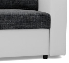 Rohová rozkladacia sedačka LUNA tmavosivá / biela