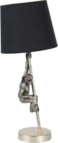 Strieborno čierna stolná lampa s opicou - Ø 20 * 49 cm E27