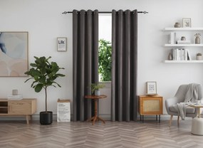 Zatemňovací záves DUNES VELVET 140x250 cm, tmavosivý Zavesenie: Kovové krúžky