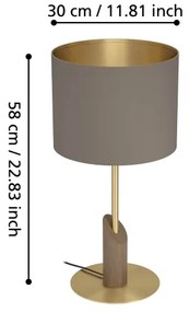 Eglo 390337 - Stolná lampa SANTANDRIA 1xE27/40W/230V hnedá/zlatá