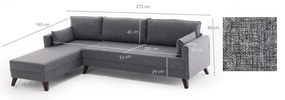 Rohová sedacia súprava v tvare L KORFU sivá ľavá