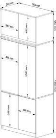 Skriňa s nadstavcom S 90 cm dub sonoma