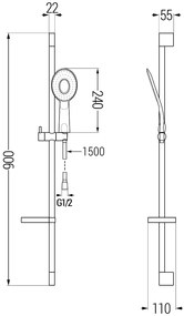 Mexen sprchový set DS73, chróm, 785734583-00