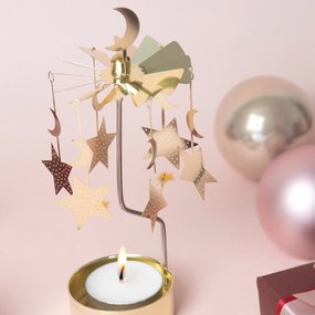 Pluto Design Rotujúci svietnik Moon and Stars Gold