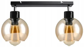 BERGE Sklenená LED stropná lampa LOFT 2xE27 - jantárová farba