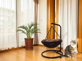 Závesné hojdacie kreslo pre mačky LILY - hnedé