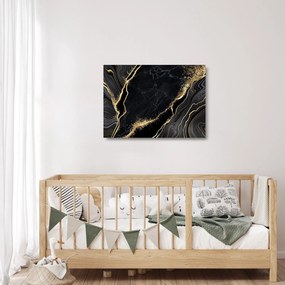 Sklenený obraz zlaté abstrakcie (70x50 cm)