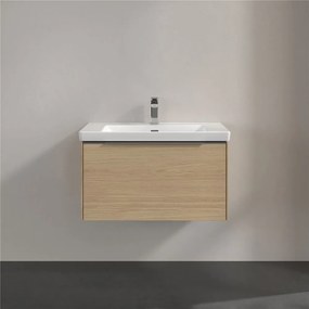 VILLEROY &amp; BOCH Subway 3.0 závesná skrinka pod umývadlo, 1 zásuvka, s LED osvetlením, 772 x 478 x 429 mm, Nordic Oak, C573L0VJ