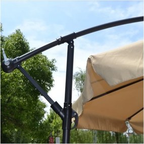 Záhradný slnečník 3,5 m so solárnym LED osvetlením – krémový, UV50+