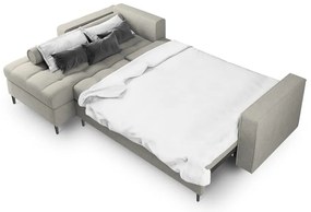 Svetlosivá rozkladacia rohová pohovka Milo Casa Santo, ľavý roh