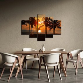 Obraz palmy v západe slnka (150x105 cm)