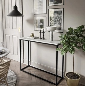 KONZOLA BELLA BIELY MRAMOR / ČIERNÝ PODSTAVEC 100