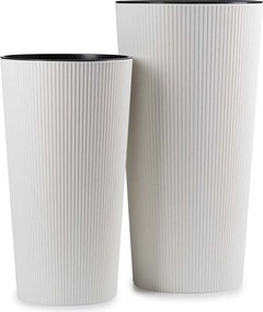 PLASTOVÝ KVETINÁČ URBANIKA ECO SADA 2KS 57X30 CM+46,6X25,5 CM BIELA