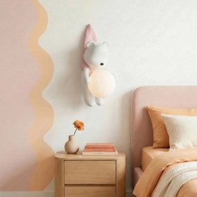 Toolight G169-1W, detské nástenné svietidlo macko v tričku, 1xG9, G168-1W PINK, OSW-07808