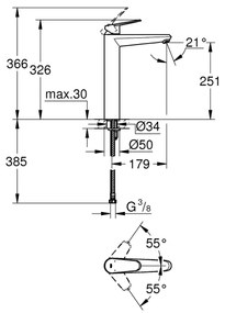 GROHE 23432000 - Umývadlová batéria EURODISC COSMOPOLITAN, veľkosť XL, chróm