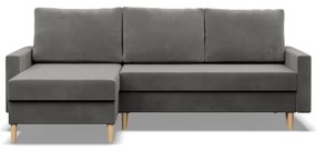 Rohová rozkladacia sedačka BLANK Elegant svetlosivá