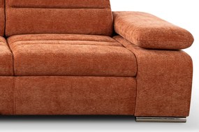 Rohová sedačka Kornelia, terakota štruktúrovaná tkanina, ľavý roh