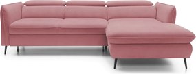 Rohová sedacia súprava Mango, staroružová látka, pravý roh