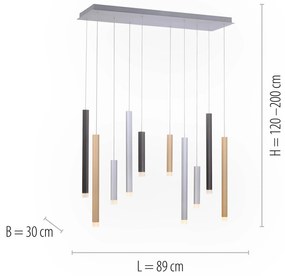Paul Neuhaus Pure-Gemin závesné LED 10-pl. mix