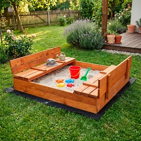 Drevené uzavreté pieskovisko 150x150 cm Springos SB150ZZ - impregnované