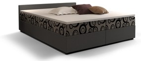 Manželská posteľ  Boxspring 140 cm Ceren (vzor + tmavosivá) (s matracom a úložným priestorom). Vlastná spoľahlivá doprava až k Vám domov. 1046413