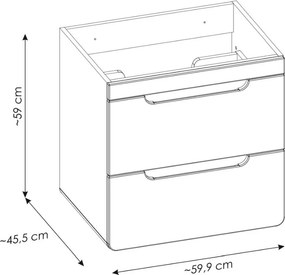 Kúpeľňová závesná skrinka pod umývadlo BÁRA 60 cm