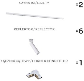 Zuma Line 3578 - Bodové svietidlo v lištovom systéme LULU 6xGU10/35W/230V biela