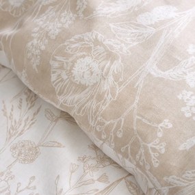 Béžové flanelové obliečky na jednolôžko 135x200 cm Floral Toile – Bianca