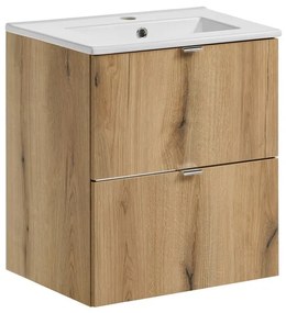 Závesná skrinka Nova Oak Dance I so zápustným umývadlom 50 cm dub evoke/biela