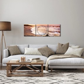 Obraz - More (s hodinami) (90x30 cm)
