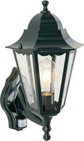 Vonkajšie nástenné svietidlo tmavozelené s pohybovým senzorom IP44 - New Orleans up