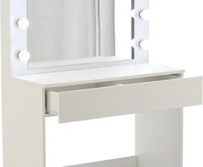 Toaletný stolík PEARL so zrkadlom a LED osvetlením PHO9452