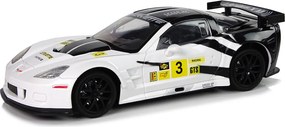 LEAN Toys Športové pretekárske auto R/C v mierke 1:18 Corvette C6.R, biele, 2,4 G, svetlá
