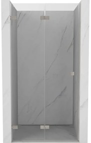 Mexen, Mexen Lunar-F skladacie ľavé sprchové dvere 85 cm, transparentné, brúsený nikel - 836-085-000-97-00-L