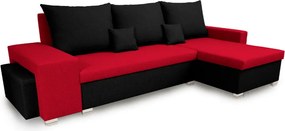 Rohová sedacia súprava s funkciou spania PETR Červená/čierna
