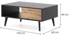 Konferenční stolek Willow II 104 cm dub artisan/černý