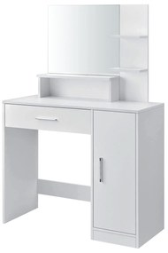 ModernHome Moderný biely toaletný stolík so zrkadlom