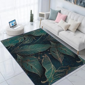 Prateľný koberec v petrolejovej farbe 120x180 cm Midnight Jungle – Mila Home