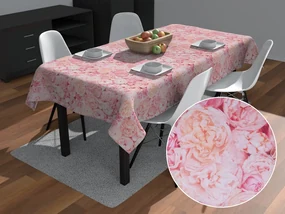 Biante Dekoračný obdĺžnikový obrus Leona LN-086 Ružové a krémové pivonky 120x180 cm