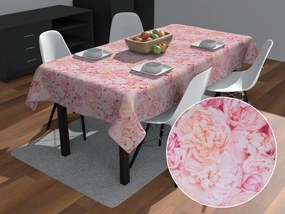 Biante Dekoračný obdĺžnikový obrus Leona LN-086 Ružové a krémové pivonky 130x180 cm