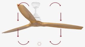 FARO 33728DC - Stropný ventilátor ALO L drevo/biela pr. 152 cm + diaľkové ovládanie