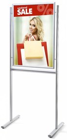 Infoboard s kliprámom 70 x 100 cm, strieborná