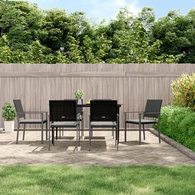 Záhradné stoličky s vankúšmi 6ks čierne 54x62,5x89 cm polyratan 3187082