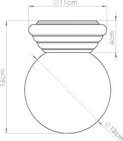 Stropné svietidlo Zori, 1x biele sklenené tienidlo, p